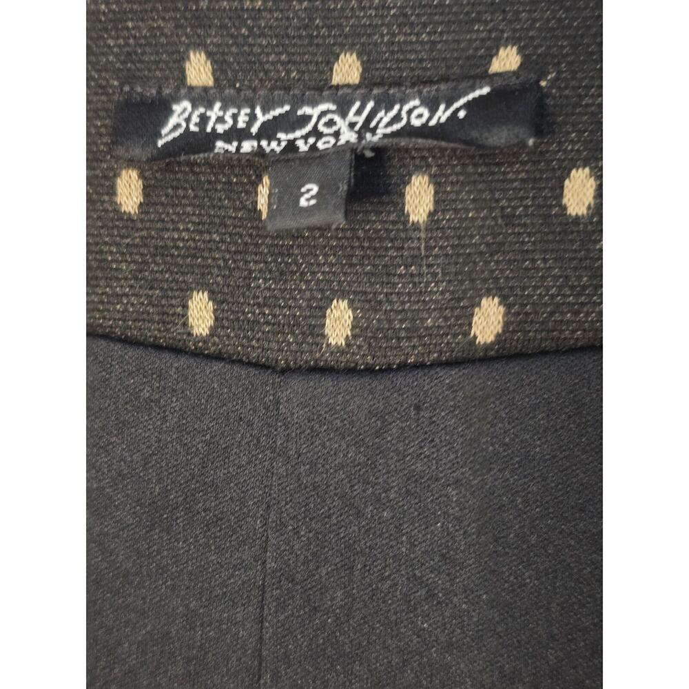 Vintage Y2K 90’s Betsey Johnson Black Brown Polka Dot Dress Aline Size 2 - Picture 4 of 7